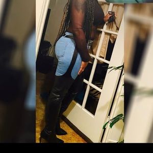 Belted thigh high boots